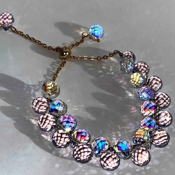🆕 Multicolor Crystal Statement Bracelet Adjustable Elegant - Picture 6 of 10